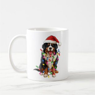 Happy Christmas Bernese Mountain Dog Santa Hat Coffee Mug