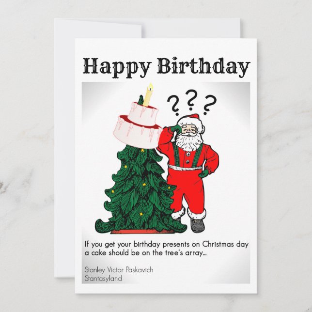 Happy Christmas Birthday Design Card (Front)