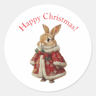 HAPPY CHRISTMAS BUNNY STICKER