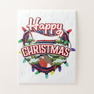 Happy Christmas cartoon logo Jigsaw Puzzle