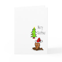 Happy Christmas cartoon worm front Christmas tree