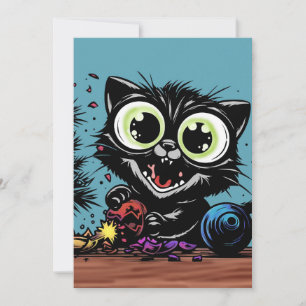 Happy Christmas Cat Holiday Card