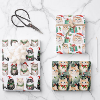 Happy Christmas Cats Funny Gift Wrap