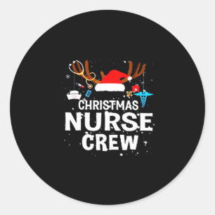 Happy Christmas Christmas Nurse Crew Classic Round Sticker