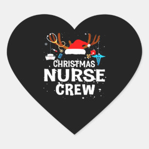 Happy Christmas Christmas Nurse Crew Heart Sticker