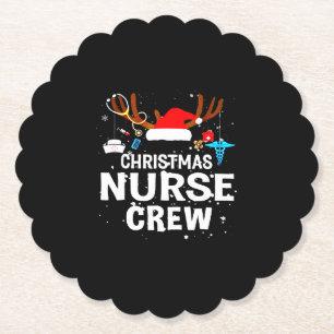 Happy Christmas Christmas Nurse Crew Paper Coaster