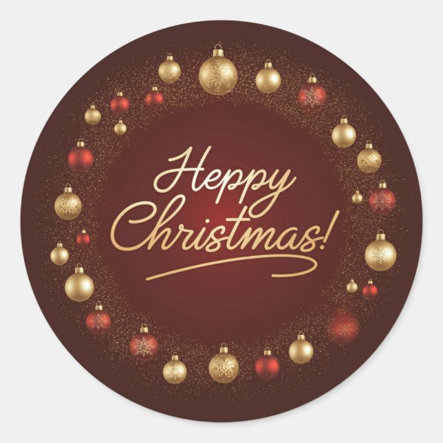 Happy Christmas Classic Round Sticker (Front)