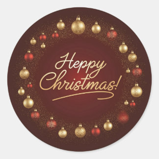 Happy Christmas Classic Round Sticker