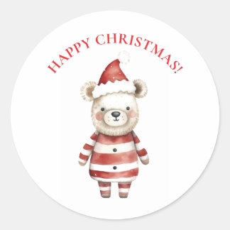 HAPPY CHRISTMAS  CLASSIC ROUND STICKER