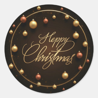 Happy Christmas Classic Round Sticker