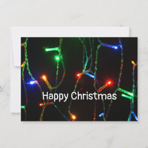 "Happy Christmas" colourful lights Card