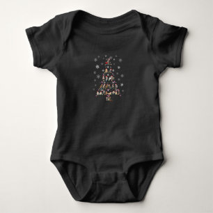 Happy Christmas Cute Cat Christmas Tree Baby Bodysuit