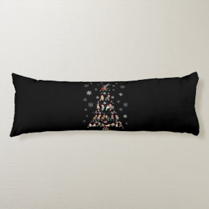 Happy Christmas Cute Cat Christmas Tree Body Cushion