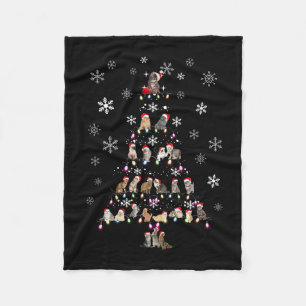Happy Christmas Cute Cat Christmas Tree Fleece Blanket