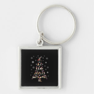 Happy Christmas   Cute Cat Christmas Tree Key Ring
