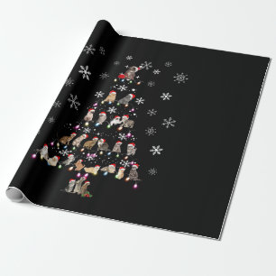 Happy Christmas Cute Cat Christmas Tree Wrapping Paper