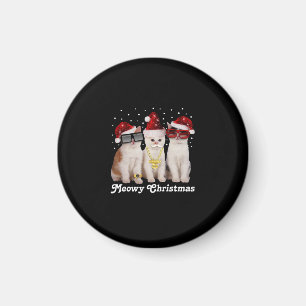 Happy Christmas Cute Cat With Santa Claus Magnet