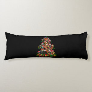 Happy Christmas Cute Dog Christmas Tree Lights Body Cushion