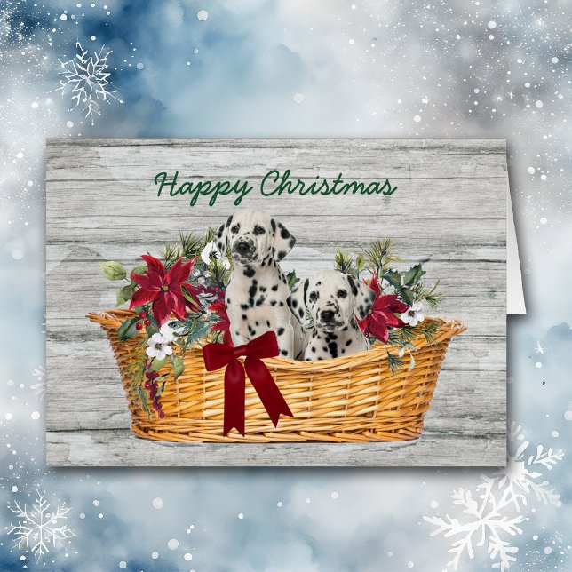 Happy Christmas Dalmatian Puppies in Basket (Creator Uploaded)