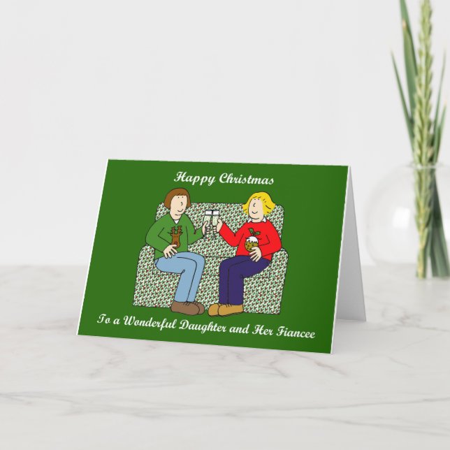Happy Christmas Daughter and Her Fiancee Card (Front)