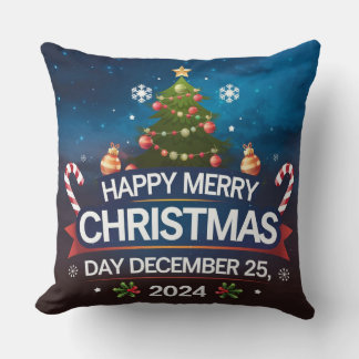 Happy Christmas Day 2024 Design Cushion