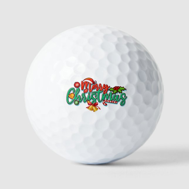 happy christmas day golf balls (Front)