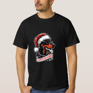 Happy Christmas - Dobermann Santa Hat Funny Dog T-Shirt