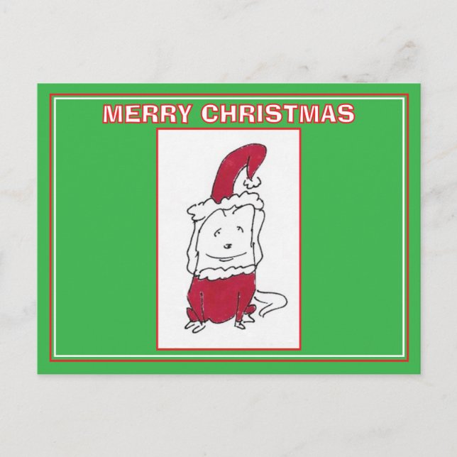 Happy Christmas Dog Cartoon Merry Christmas Holiday Postcard (Front)