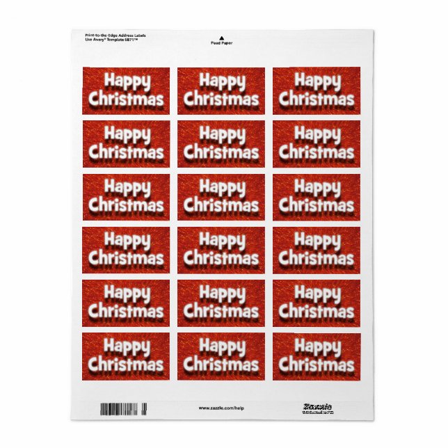 Happy Christmas Envelope/Parcel Greetings Sticker (Full Sheet)