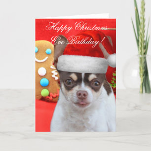 Happy Christmas  Eve Birthday Boston terrier Holiday Card