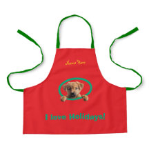 Happy Christmas Family-loviing Cutest Puppy  Apron