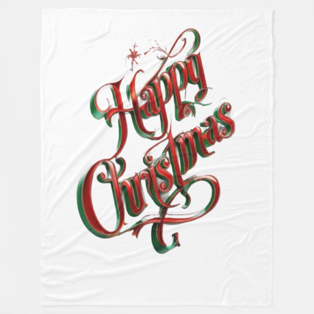 Happy Christmas  Fleece Blanket (Front)