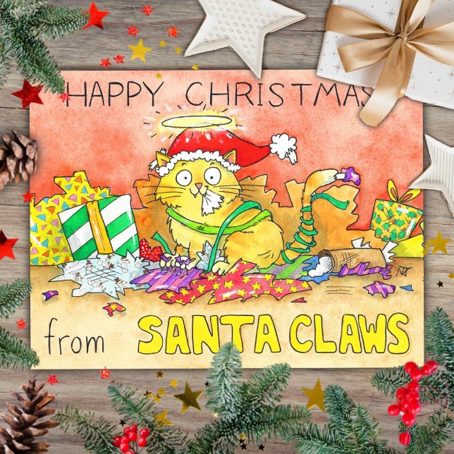 Happy Christmas from Santa Claws Postcard (Creator Uploaded)