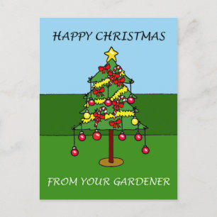 Happy Christmas from Your Gardener Holiday Postcard