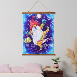 Happy Christmas Gnome Hanging Tapestry