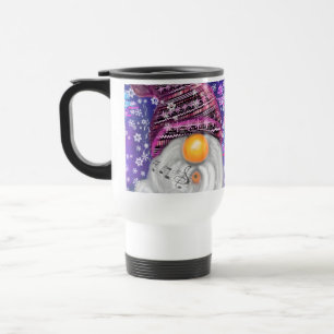 Happy Christmas Gnome In Purple Hat Travel Mug