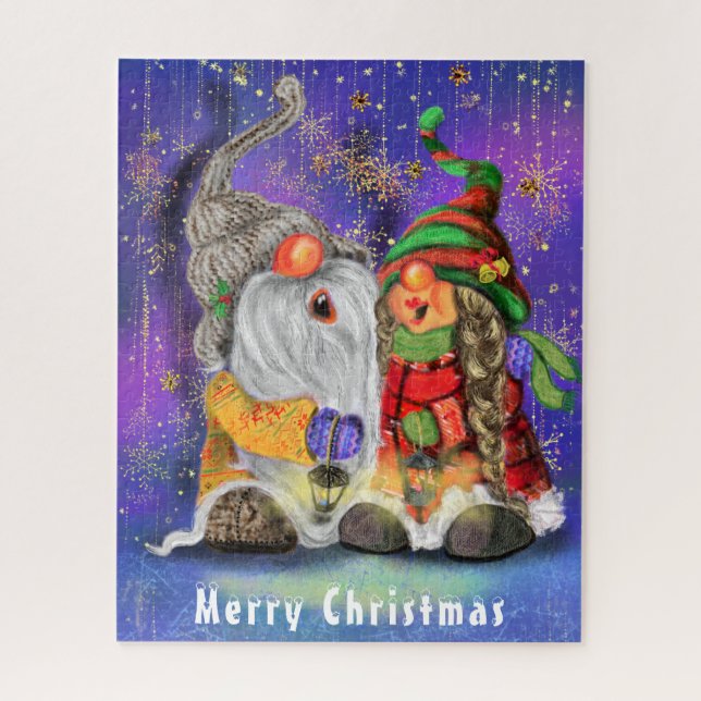 Happy Christmas Gnomes Puzzle (Vertical)