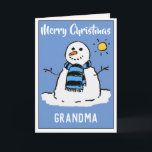 Happy Christmas Grandma Snowman Christmas Card<br><div class="desc">Happy Christmas Grandma. Fun snowman cartoon on a festive Christmas card. Christmas card for a Grandma.</div>