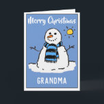 Happy Christmas Grandma Snowman Christmas Card<br><div class="desc">Happy Christmas Grandma. Fun snowman cartoon on a festive Christmas card. Christmas card for a Grandma.</div>