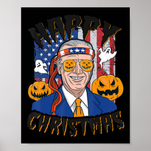 Happy Christmas Halloween Jokes Pumpkin Boo Fun Jo Poster