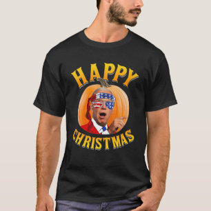 Happy Christmas Halloween Pumpkin Confused Funny J T-Shirt