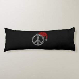 Happy Christmas Hippies Symbol Santa Claus Hat Body Cushion