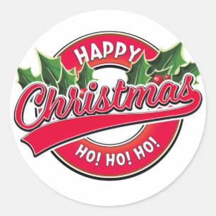 Happy Christmas Ho! Ho! Ho! Classic Round Sticker