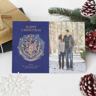 Happy Christmas   HOGWARTS™ Crest Family Photo Invitation