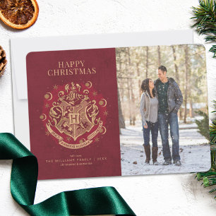Happy Christmas   HOGWARTS™ Crest Family Photo Invitation