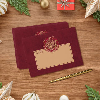 Happy Christmas | Hogwarts Crest Holiday Wreath Envelope