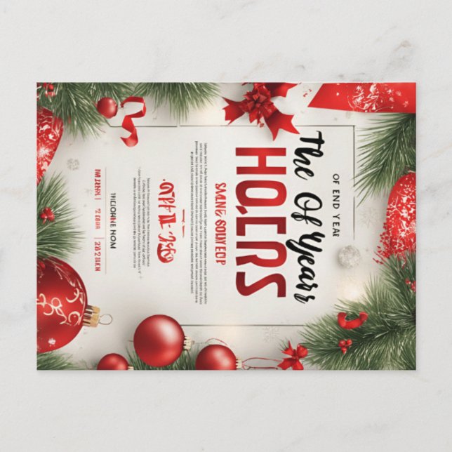 HAPPY CHRISTMAS  HOLIDAY POSTCARD (Front)