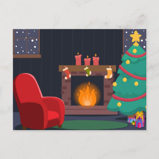 happy christmas holiday postcard