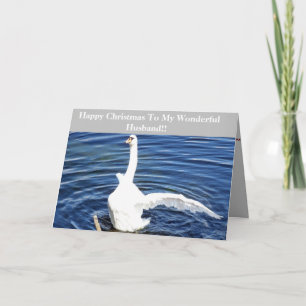 Happy Christmas Husband Swan Card