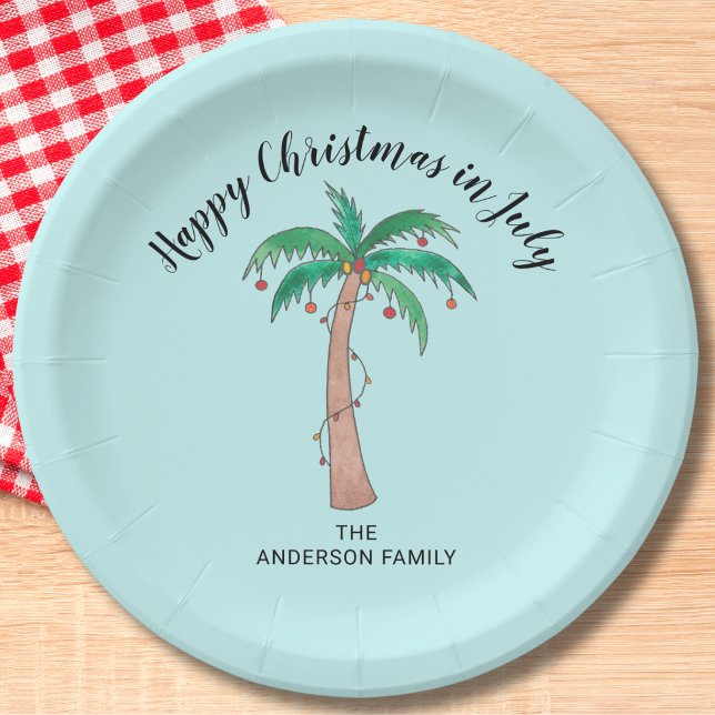 Happy Christmas In July Custom Paper Plate (Creator Uploaded)